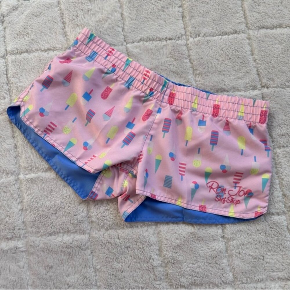 Ron Jon Surf Shop | Blue and Pink Popsicle Reversible Board Shorts | Size Large